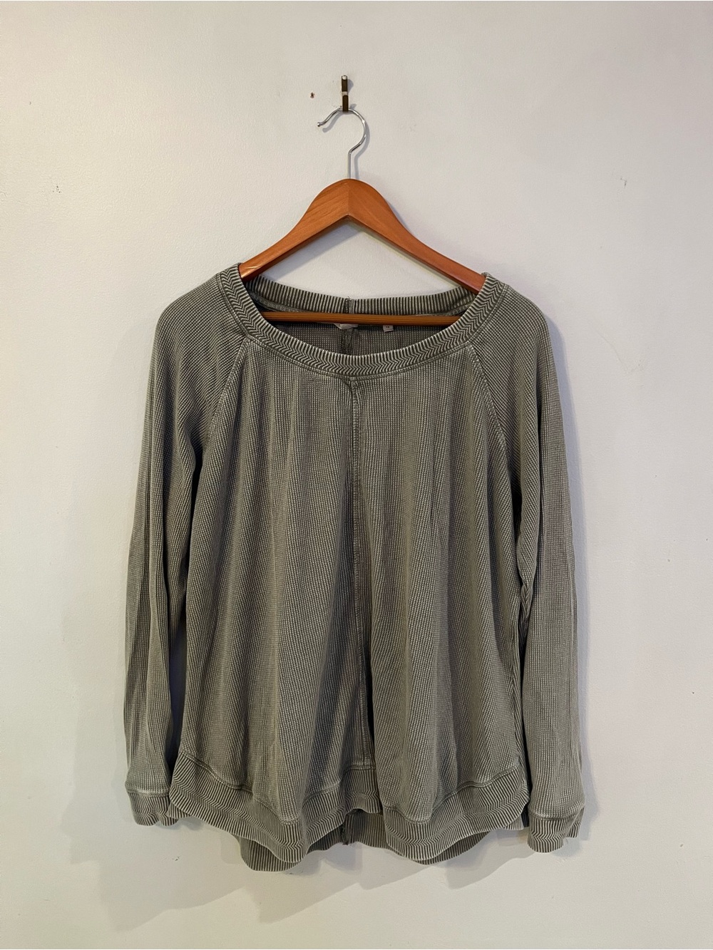 Soft Surroundings Sage Green Thermal Long Sleeve Top